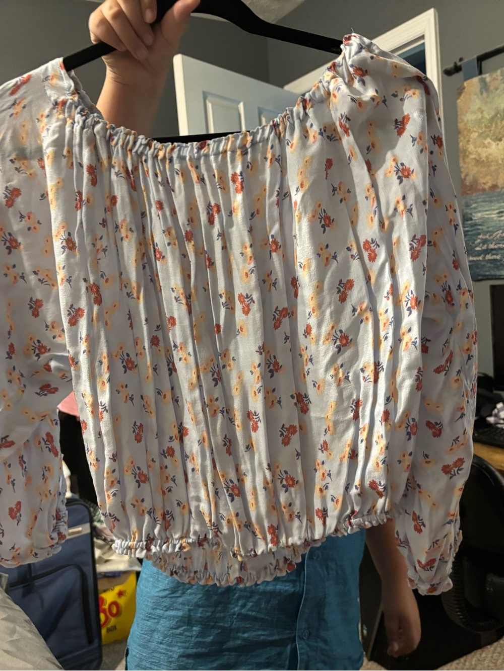 Forever 21 Women’s Floral Off-Shoulder Peasant Top size Small